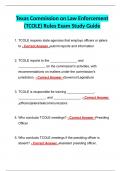Texas Commission on Law Enforcement (TCOLE) Rules Exam Study Guide 