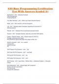 SAS Base Programming Certification Test With Answers Graded A&plus; 