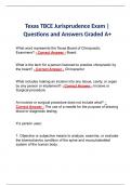 Texas TBCE Jurisprudence Exam | Questions and Answers Graded A+