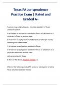Texas PA Jurisprudence Practice Exam | Rated and Graded A+