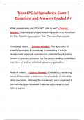 Texas LPC Jurisprudence Exam | Questions and Answers Graded A+