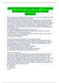 PNLE PSYCHIA QUESTIONS 1 Complete Questions And Answers &vert; Actual Solutions