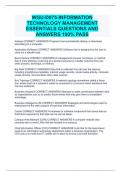 WGU-D075-INFORMATION TECHNOLOGY MANAGEMENT ESSENTIALS QUESTIONS AND ANSWERS 100% PASS