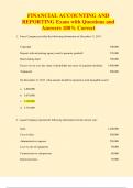 FINANCIAL ACCOUNTING AND REPORTING Exam with Questions and Answers 100&percnt; Correc