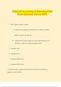 Financial Accounting & Reporting Final Exam Questions Solved 100&percnt;