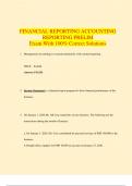 FINANCIAL REPORTING ACCOUNTING REPORTING PRELIM Exam With 100&percnt; Correct Solutions
