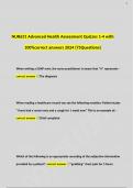 NUR631 Advanced Health Assessment Quizzes 1-4 with 100%correct answers 2024 (75Questions)