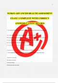 NUR631-ADVANCED HEALTH ASSESSMENT EXAM 1 COMPLETE WITH CORRECT ANSWERS LATEST 2023/2024