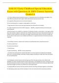 OAE 013 Early Childhood Special Education Exam with Questions & 100&percnt; Correct Answers&vert; Graded A