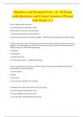Obstetrics and Neonatal Care -ch&period; 34&vert; Exam with Questions and Correct Answers &vert; Passed with Grade A 