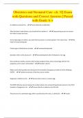 Obstetrics and Neonatal Care -ch&period; 32&vert; Exam with Questions and Correct Answers &vert; Passed with Grade A &plus;