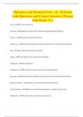 Obstetrics and Neonatal Care -ch&period; 33&vert; Exam with Questions and Correct Answers &vert; Passed with Grade A &plus;