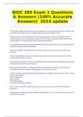 BIOC 385 Exam 1 Questions & Answers (100% Accurate Answers)  2024 update