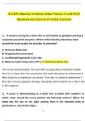 ATI RN Maternal Newborn Online Practice A with NGN Questions and Answers (2024 / 2025) (Verified Answers)