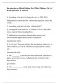 Introduction to Global Politics, Brief Third Edition,- Ch. 1-4 Exam Questions & Answers