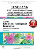 TEST BANK For Dewit's Medical-Surgical Nursing, Concepts and Practice, 4th Edition (Stromberg, 2023), Verified Chapters 1 - 49, Complete Newest Version