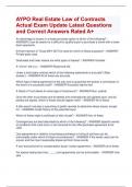 AYPO Real Estate Law of Contracts Actual Exam Update Latest Questions  and Correct Answers Rated A+