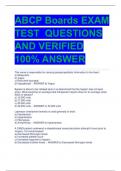 ABCP Boards EXAM TEST QUESTIONS AND VERIFIED 100% ANSWER