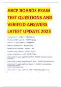 ABCP BOARDS EXAM TEST QUESTIONS AND VERIFIED ANSWERS LATEST UPDATE 2023