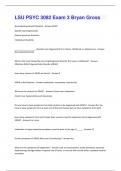 LSU PSYC 3082 Exam 3 Bryan Gross  Exam Questions And Answers Already Graded A+