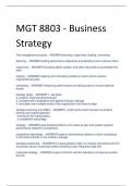 MGT 8803 - Business Strategy EXAM WITH COMPLETE SOLUTIONS