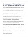 Pre-Assessment WGU American Politics and the US Constitution C963 Questions And Answers Already Graded A&plus;