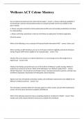 Wellcare ACT Celene Mastery exam with correct answers