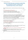 NUR3816 EXAM 2023&sol;2024 ACCURATE QUESTIONS AND ANSWERS EXPERT VERIFIED FOR GUARANTEED PASS LATEST UPDATE