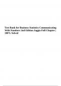 Test Bank for Business Statistics Communicating With Numbers 2nd Edition Jaggia Full Chapter 2024/2025