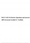 WGU C425 OA Review Questions and answers 100%Accurate Graded A+ Verified.