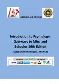 Introduction to Psychology: Gateways to Mind and Behavior 16th Edition
