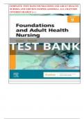 COMPLETE TEST BANK FOUNDATIONS AND ADULT HEALTH NURSING 9TH EDITION COOPER GOOSNELL ALL CHAPTERS COVERED GRADED A