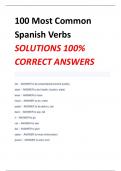 100 Most Common  Spanish Verbs SOLUTIONS 100&percnt;  CORRECT ANSWERS