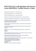 NUR 210 Exam 3 with Questions and Answers Latest (2024/2025) | Verified Answers | Galen.