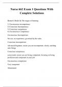 Nurse 662 Exam 1 Questions With Complete Solutions