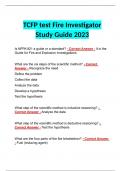 TCFP test Fire Investigator Study Guide 2024 | Answered A+ Latest 