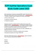 TCFP HazMat Operations Exam Study Guide Latest 2023