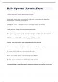 Boiler Operator Licensing Exam with 100&percnt; correct answers