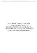 TEST BANK FOR METHODS OF RESEARCH ON HUMAN DEVELOPMENT AND FAMILIES BY THEODORE N. GREENSTEIN, SHANNON N. DAVIS, ISBN: 9781506386065
