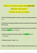 CMAA Certification Study Guide 2023&sol;2024 Questions and Answers &lpar;Verified Answers by Expert&rpar;