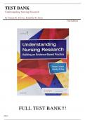 TEST BANK FOR UNDERSTANDING NURSING RESEARCH - 7TH EDITION BY SUSAN K GROVE & JENNIFER R GRAY||ALL CHAPTERS||A+, GUIDE.