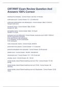 CRT&sol;RRT Exam Review Question And Answers 100&percnt; Correct