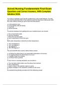&lpar;Solved&rpar; Nursing Fundamentals Final Exam Questions and Correct Answers&comma; With Complete Solution 2024&period;