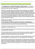 Pesticide Regulation Licensing Exam Questions and Answers 2024&period;