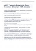 AEMT Protocols Study Guide Exam Questions & Answers 100&percnt; Accurate