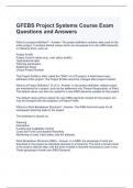 GFEBS Project Systems Course Exam Questions and Answers 2024