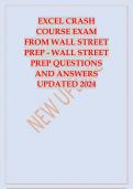 EXCEL CRASH COURSE EXAM FROM WALL STREET PREP - WALL STREET PREP QUESTIONS AND ANSWERS UPDATED 2024 