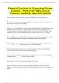 Essential Practices for Supporting Diverse Learners – WGU D169 | 100% Correct Answers | Verified | Latest 2024 Version