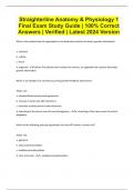Straighterline Anatomy & Physiology 1 Final Exam Study Guide &vert; 100&percnt; Correct Answers &vert; Verified &vert; Latest 2024 Version