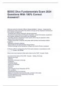 BDOC Divo Fundamentals Exam 2024 Questions With 100% Correct Answers!!